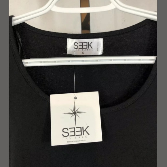 Seek The Label Side Snap Mini Dress Black White - Picture 6 of 6